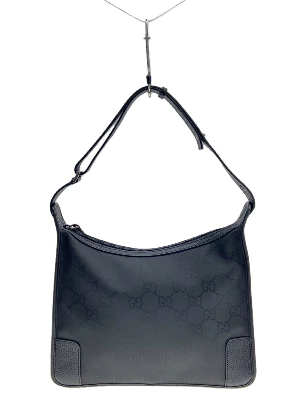 Gucci GG canvas Hobo one shoulder bag leather Black